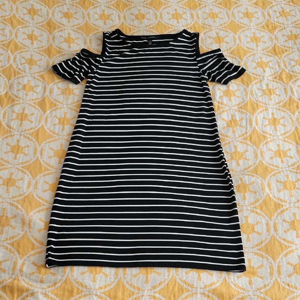White House Black Market Black and White Striped Mini Dress